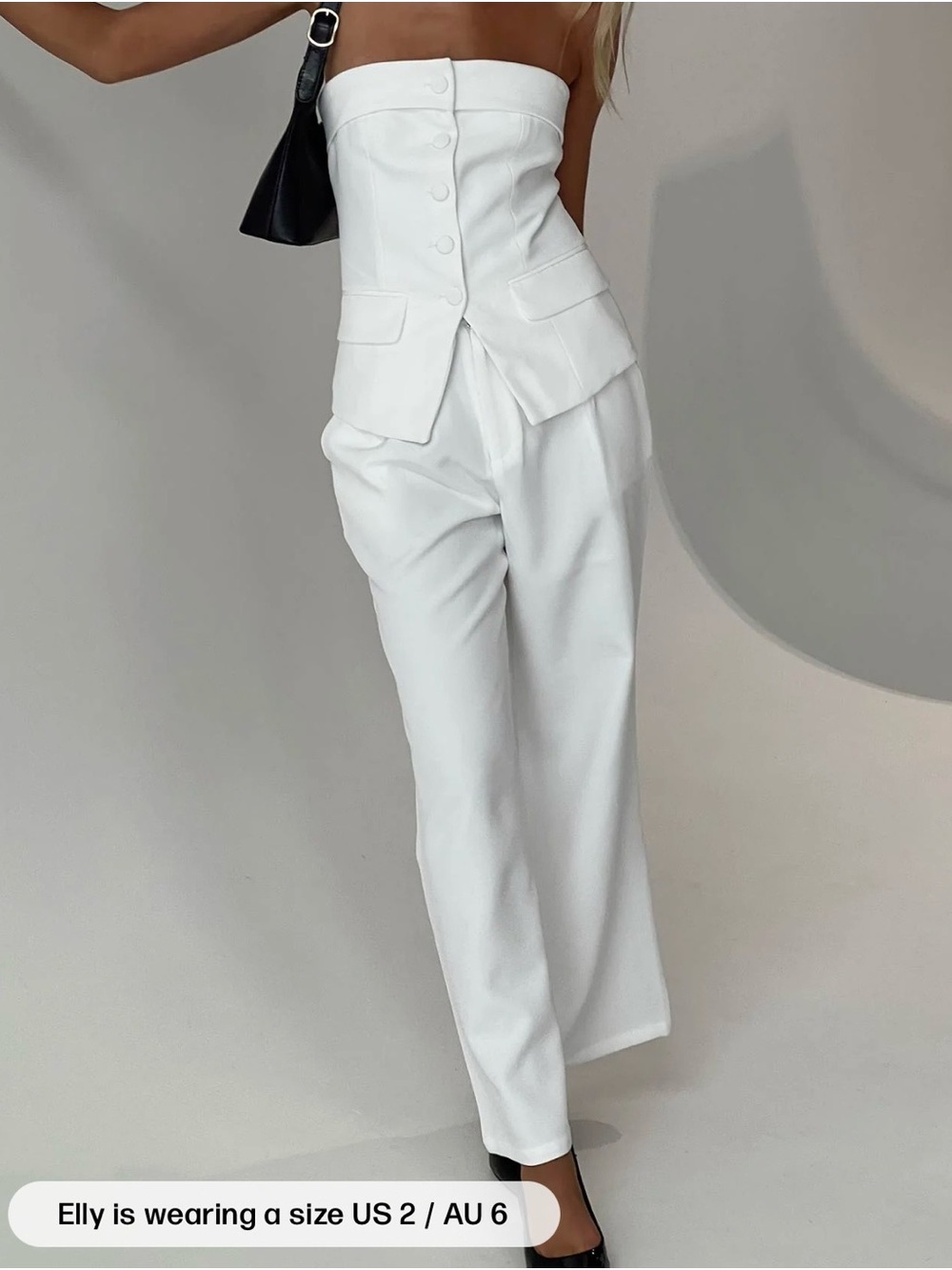Jazaar Pocket Detail Pleated Pant - White US 2 / AU 6